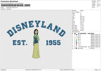 Disneyland Mulan Embroidery File 6 size