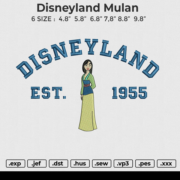 Disneyland Mulan Embroidery File 6 size