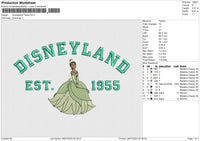 Disneyland Tiana Embroidery File 6 size