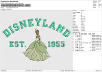 Disneyland Tiana Embroidery File 6 size