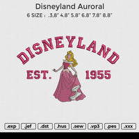 Disneyland Auroral Embroidery File 6 size