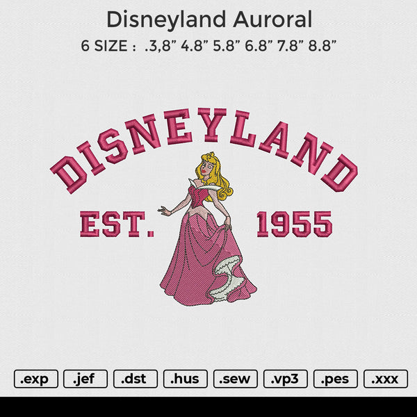 Disneyland Auroral Embroidery File 6 size