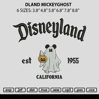 Dland Mickeyghost Embroidery File 6 sizes