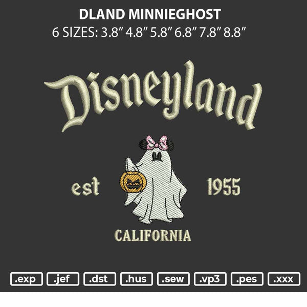 Dland Minnieghost Embroidery File 6 sizes