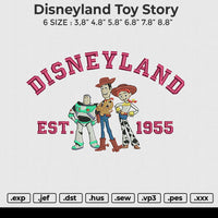 Disneyland Toy Story Embroidery File 6 size