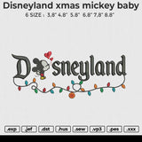 Disneyland xmas mickey baby Embroidery File 6 size