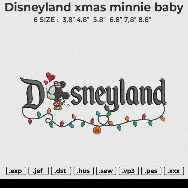 Disneyland xmas minnie baby Embroidery File 6 size