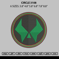 Circle 3108 Embroidery File 6 sizes