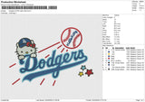 Dodgers STAR Hello Kitty Embroidery File 6 size