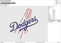 Dodgers ball Embroidery File 6 size