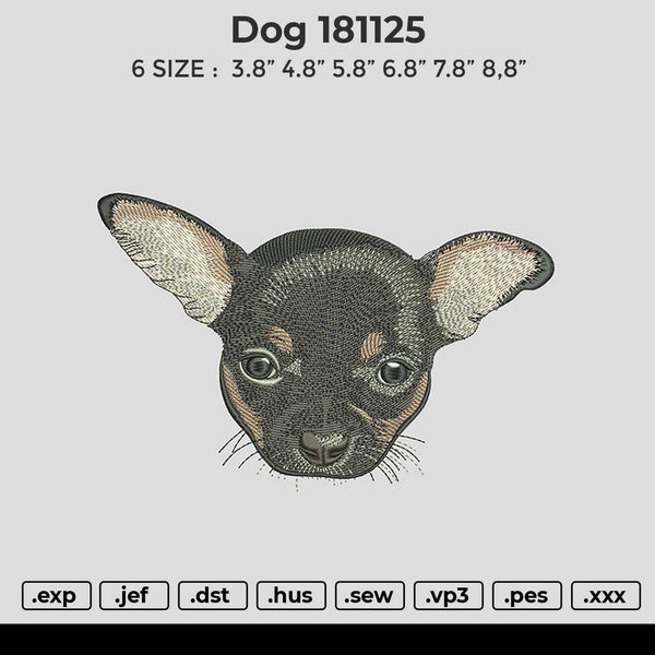 Dog 181125 Bike Embroidery File 6 sizes