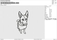 Dog outline 011223 Embroidery File 6 size