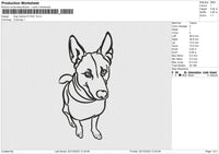 Dog outline 011223 Embroidery File 6 size