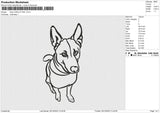 Dog outline 011223 Embroidery File 6 size