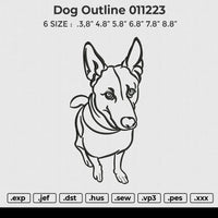 Dog outline 011223 Embroidery File 6 size