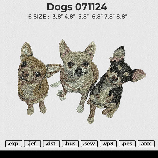 Dogs 071124 Embroidery File 6 size