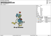 Donald Love 01 Embroidery File 6 sizes