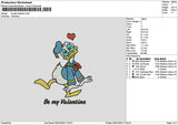 Donald Love 01 Embroidery File 6 sizes