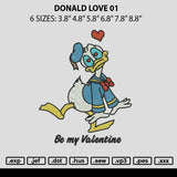 Donald Love 01 Embroidery File 6 sizes