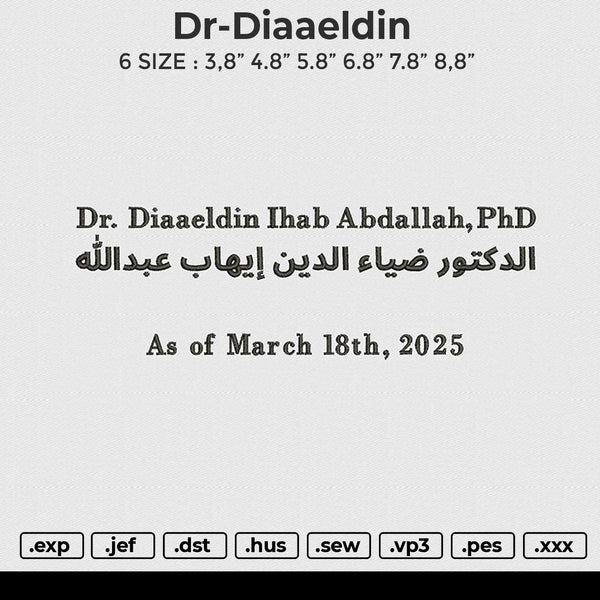 Dr-Diaaeldin Embroidery File 6 size