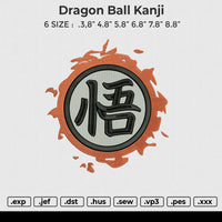 Dragon Ball KANJI Embroidery File 6 size