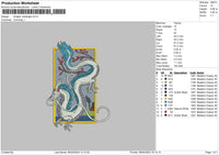 Dragon Rectangle Embroidery File 6 sizes