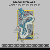 Dragon Rectangle Embroidery File 6 sizes