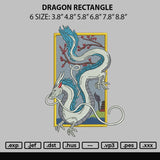 Dragon Rectangle Embroidery File 6 sizes