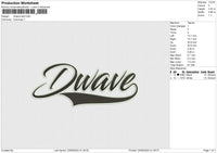 Dwave text Embroidery File 6 size