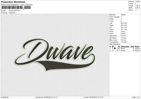 Dwave text Embroidery File 6 size