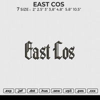 EAST COS Embroidery File 6 size