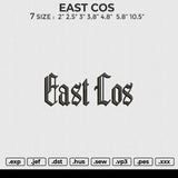 EAST COS Embroidery File 6 size