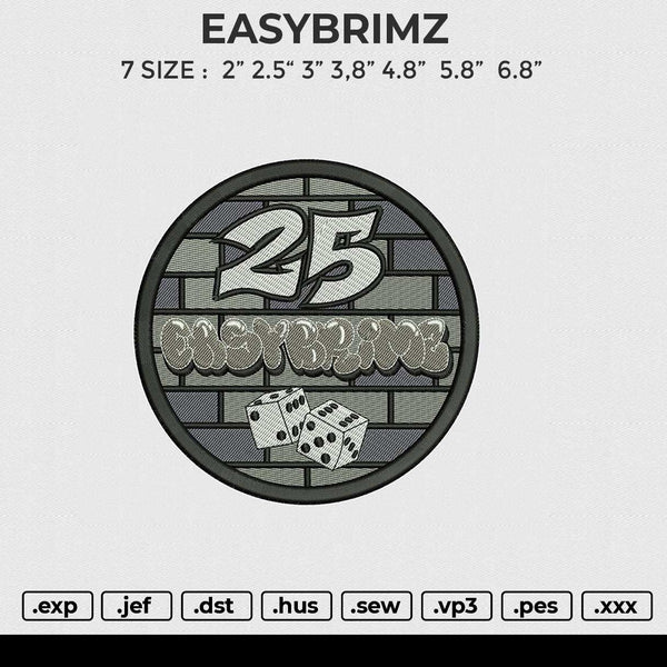 EASYBRIMZ Embroidery File 6 size