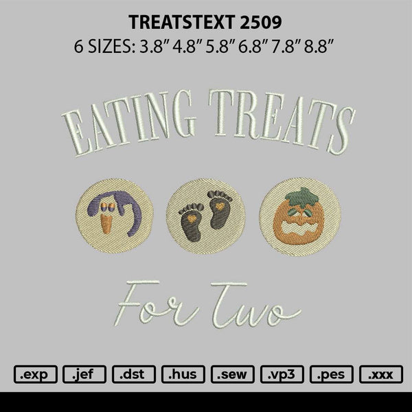 Treatstext 2509 Embroidery File 6 sizes