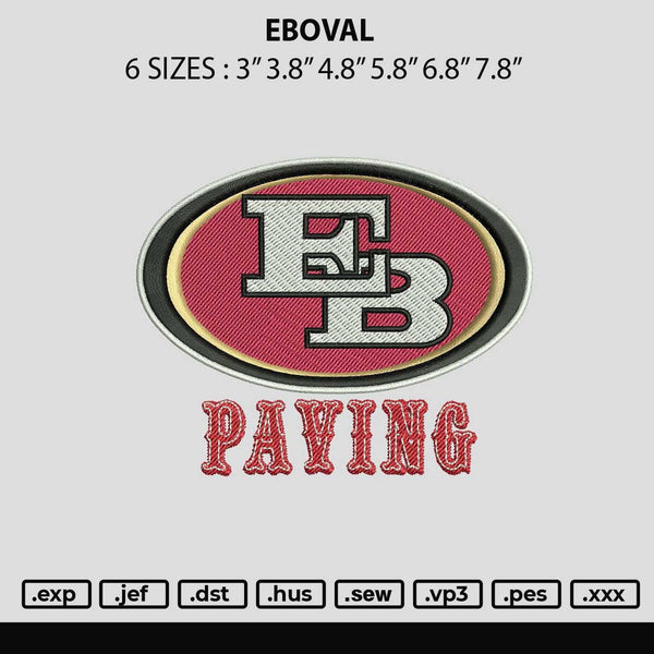 Eboval Embroidery File 6 sizes