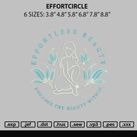 Effortcircle Embroidery File 6 sizes