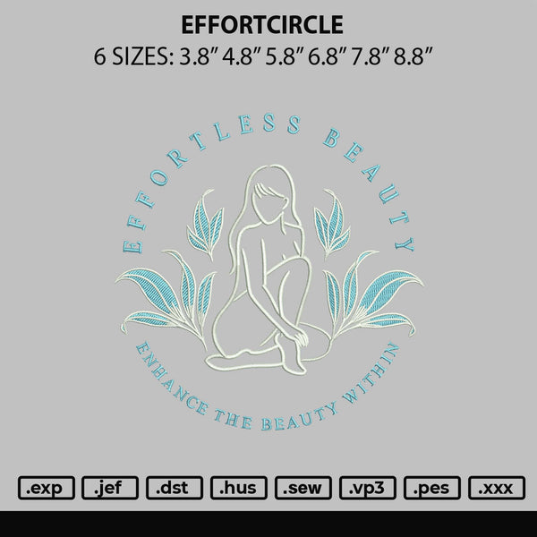 Effortcircle Embroidery File 6 sizes