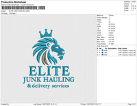 ELITE JUNK HAULING Embroidery File 6 size