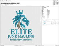ELITE JUNK HAULING Embroidery File 6 size