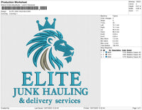 ELITE JUNK HAULING Embroidery File 6 size