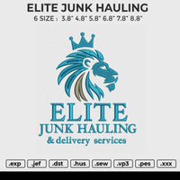 ELITE JUNK HAULING Embroidery File 6 size