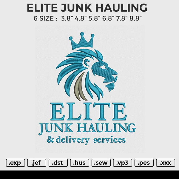 ELITE JUNK HAULING Embroidery File 6 size