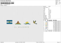 EL SALVADOR Embroidery File 6 size