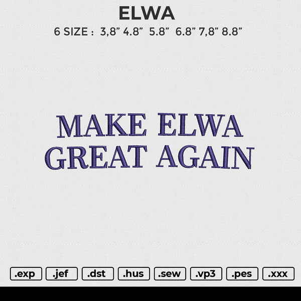 ELWA Embroidery File 6 size