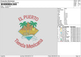 Puertotext 1801 Embroidery File 6 sizes