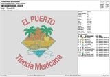 Puertotext 1801 Embroidery File 6 sizes