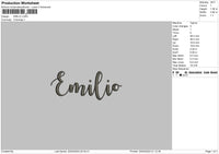 Emilio Text Embroidery File 6 sizes