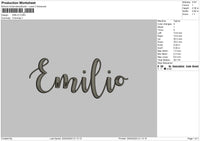 Emilio Text Embroidery File 6 sizes