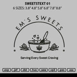 Sweetstext 01 Embroidery File 6 sizes