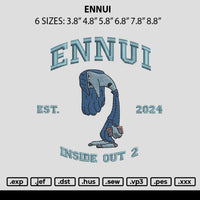 Ennui Embroidery File 6 sizes